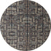 Round Abstract Pink Modern Rug, abs4926