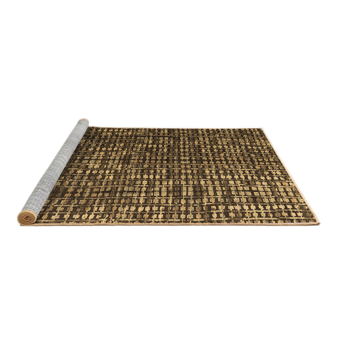 Sideview of Machine Washable Abstract Brown Modern Rug, wshabs4926brn