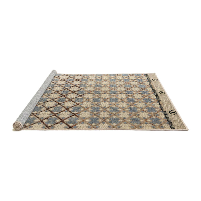 Sideview of Machine Washable Abstract Dark Almond Brown Rug, wshabs4927