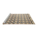 Sideview of Machine Washable Abstract Dark Almond Brown Rug, wshabs4927