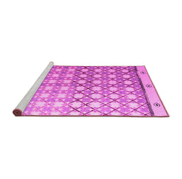 Sideview of Machine Washable Abstract Pink Modern Rug, wshabs4927pnk