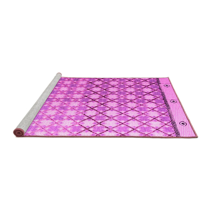 Sideview of Machine Washable Abstract Pink Modern Rug, wshabs4927pnk