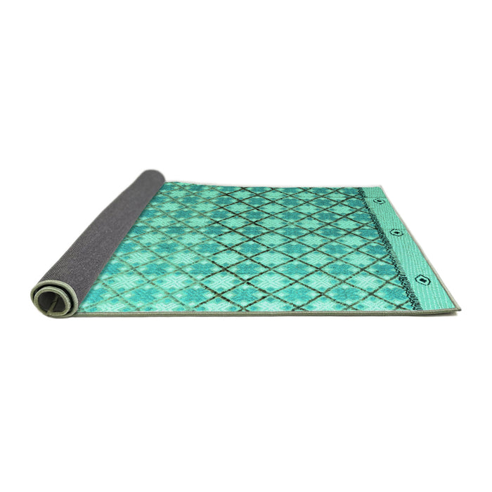 Sideview of Abstract Turquoise Modern Rug, abs4927turq