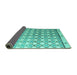 Sideview of Abstract Turquoise Modern Rug, abs4927turq