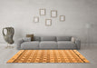 Machine Washable Abstract Orange Modern Area Rugs in a Living Room, wshabs4927org