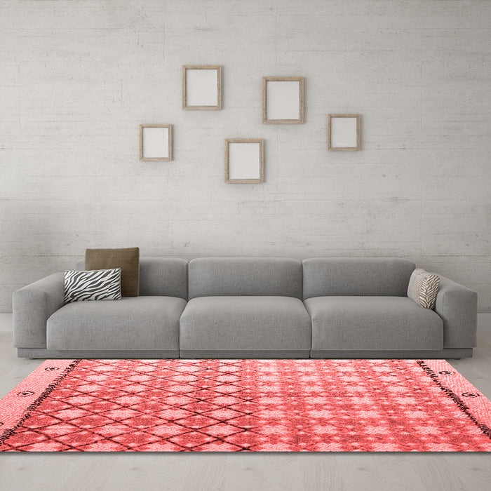 Modern Red Washable Rugs