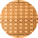 Round Abstract Orange Modern Rug, abs4927org