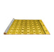 Sideview of Machine Washable Abstract Yellow Modern Rug, wshabs4927yw