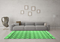 Machine Washable Abstract Emerald Green Modern Rug, wshabs4927emgrn