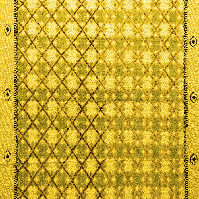 Square Abstract Yellow Modern Rug, abs4927yw