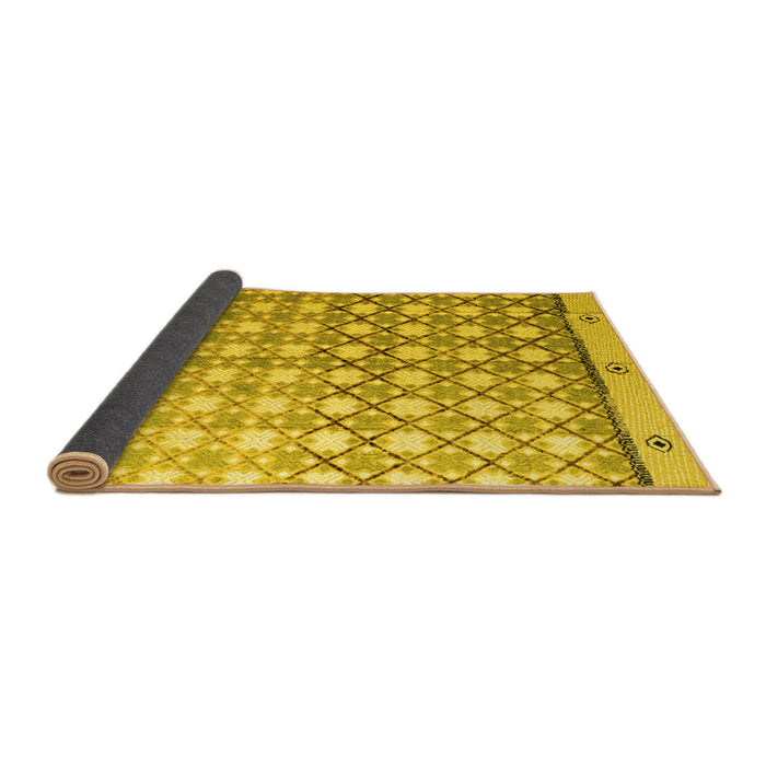 Sideview of Abstract Yellow Modern Rug, abs4927yw