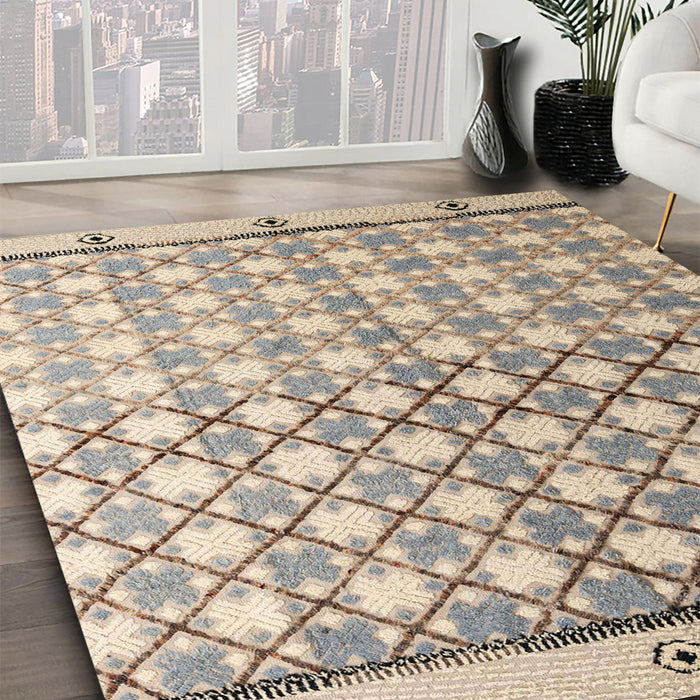 Machine Washable Abstract Dark Almond Brown Rug in a Family Room, wshabs4927
