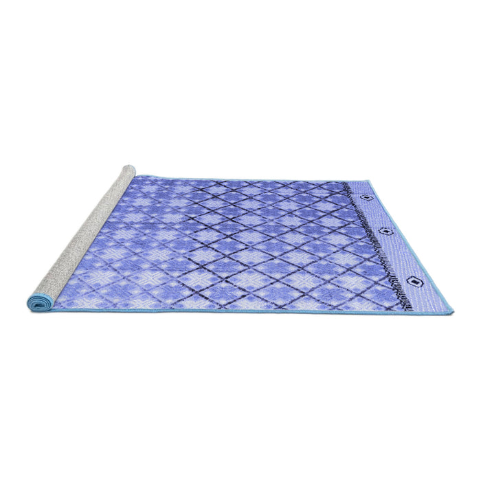 Sideview of Machine Washable Abstract Blue Modern Rug, wshabs4927blu