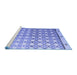 Sideview of Machine Washable Abstract Blue Modern Rug, wshabs4927blu