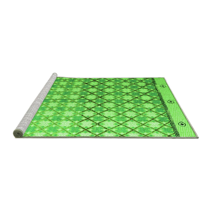 Sideview of Machine Washable Abstract Green Modern Area Rugs, wshabs4927grn