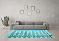 Machine Washable Abstract Light Blue Modern Rug, wshabs4927lblu