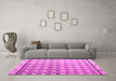 Machine Washable Abstract Pink Modern Rug in a Living Room, wshabs4927pnk