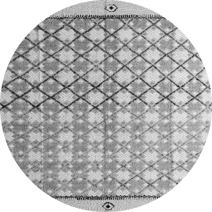 Round Abstract Gray Modern Rug, abs4927gry