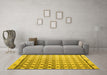 Machine Washable Abstract Yellow Modern Rug in a Living Room, wshabs4927yw