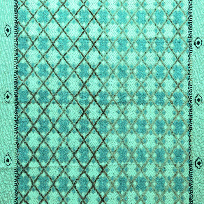 Square Abstract Turquoise Modern Rug, abs4927turq