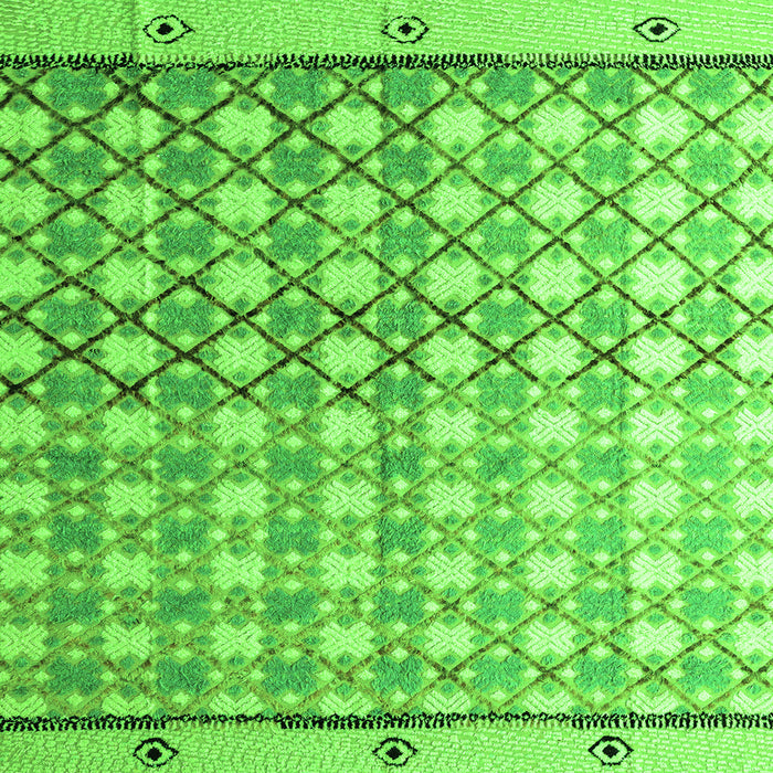 Square Machine Washable Abstract Green Modern Area Rugs, wshabs4927grn