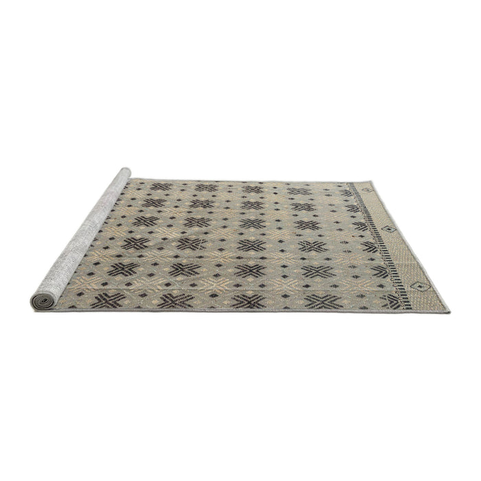 Sideview of Machine Washable Abstract Tan Brown Rug, wshabs4928