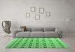 Machine Washable Abstract Emerald Green Modern Area Rugs in a Living Room,, wshabs4928emgrn