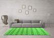 Machine Washable Abstract Green Modern Area Rugs in a Living Room,, wshabs4928grn