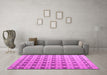 Machine Washable Abstract Pink Modern Rug in a Living Room, wshabs4928pnk