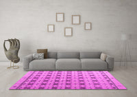 Machine Washable Abstract Pink Modern Rug, wshabs4928pnk