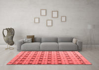 Machine Washable Abstract Red Modern Rug, wshabs4928red