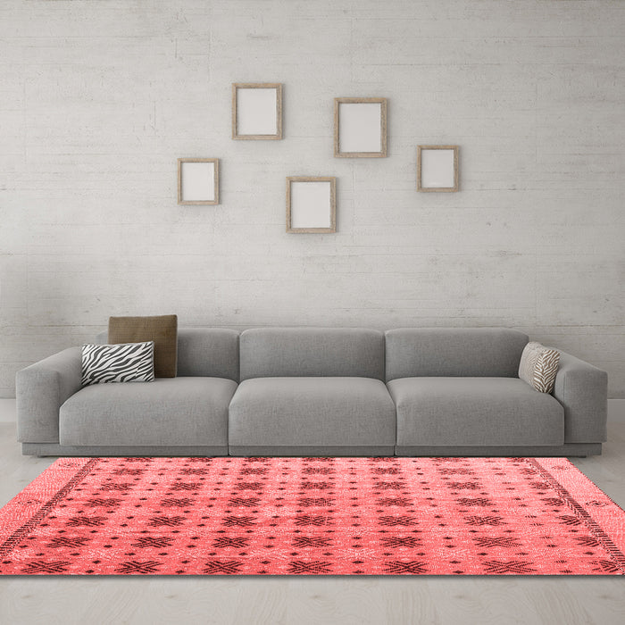 Modern Red Washable Rugs