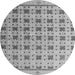 Round Abstract Gray Modern Rug, abs4928gry