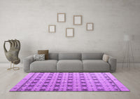 Machine Washable Abstract Purple Modern Rug, wshabs4928pur