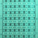 Square Abstract Turquoise Modern Rug, abs4928turq