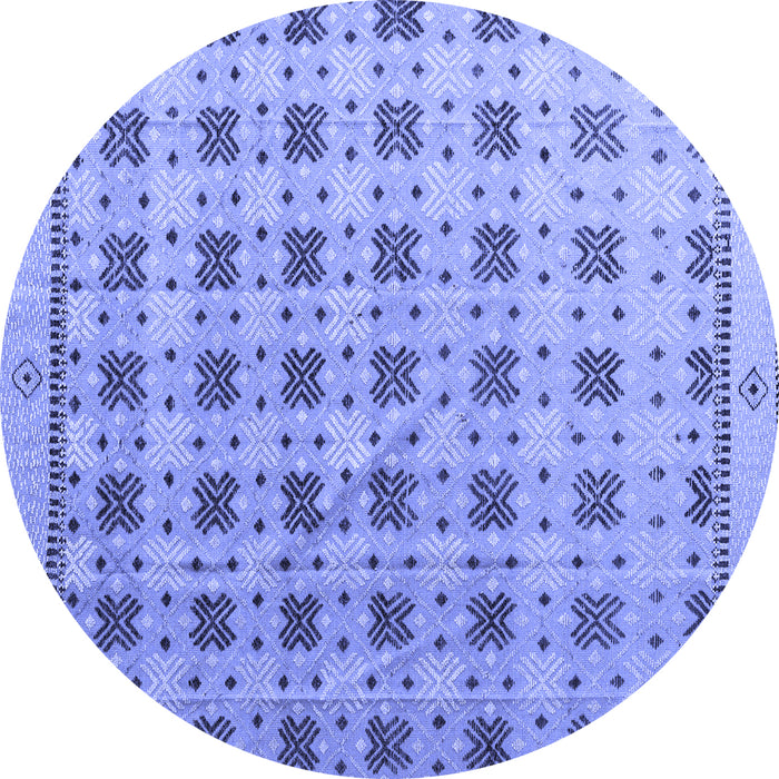 Round Abstract Blue Modern Rug, abs4928blu