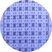 Round Abstract Blue Modern Rug, abs4928blu