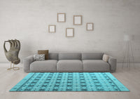 Machine Washable Abstract Light Blue Modern Rug, wshabs4928lblu