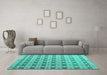 Machine Washable Abstract Turquoise Modern Area Rugs in a Living Room,, wshabs4928turq