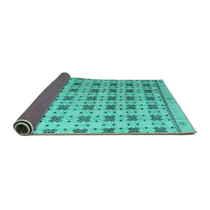 Sideview of Abstract Turquoise Modern Rug, abs4928turq
