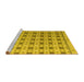 Sideview of Machine Washable Abstract Yellow Modern Rug, wshabs4928yw