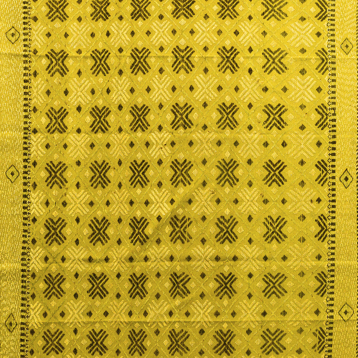 Square Abstract Yellow Modern Rug, abs4928yw