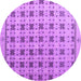 Round Machine Washable Abstract Purple Modern Area Rugs, wshabs4928pur