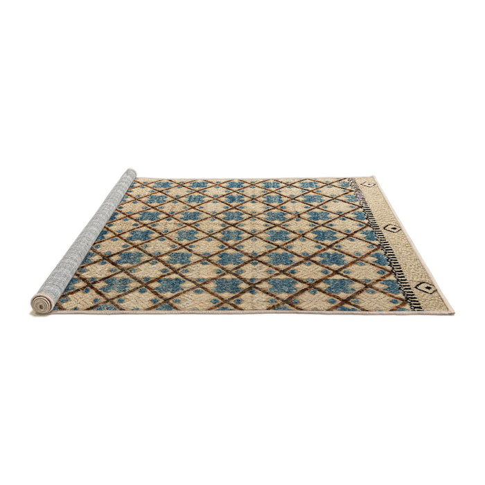 Sideview of Machine Washable Abstract Brown Rug, wshabs4929