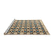 Sideview of Machine Washable Abstract Brown Rug, wshabs4929