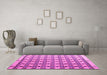 Machine Washable Abstract Pink Modern Rug in a Living Room, wshabs4929pnk