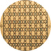 Round Abstract Brown Modern Rug, abs4929brn