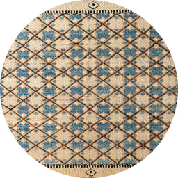 Round Abstract Brown Modern Rug, abs4929