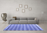 Machine Washable Abstract Blue Modern Rug, wshabs4929blu