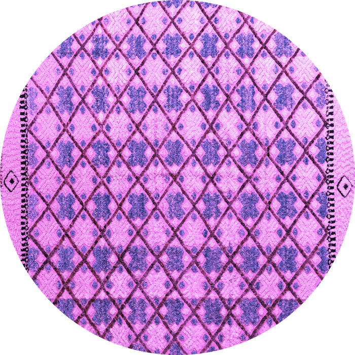 Round Machine Washable Abstract Purple Modern Area Rugs, wshabs4929pur
